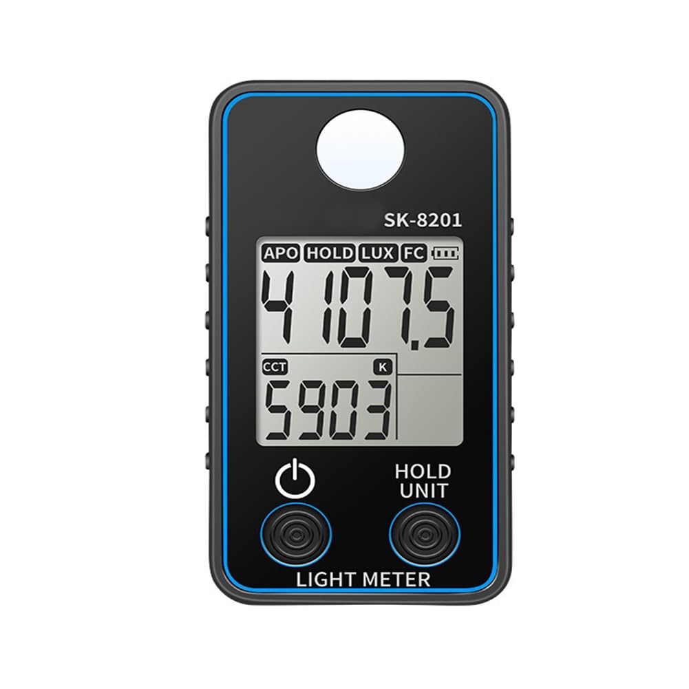 Oewwthy Light Digital Illuminance Meter Handheld Meter Lcd 0.5-300, 000 Lux/Fc Pocket Luxmeter Photometer Grow Plants Tester