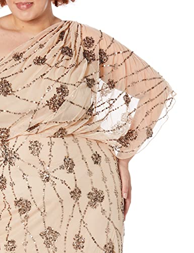 Image of Adrianna Papell Womens One Shoulder Beaded Dress