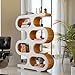 Solid Wood Bookcase for Home Office Mid Century Modern Bookcase for Bedroom, Living Room, Home Office(White)