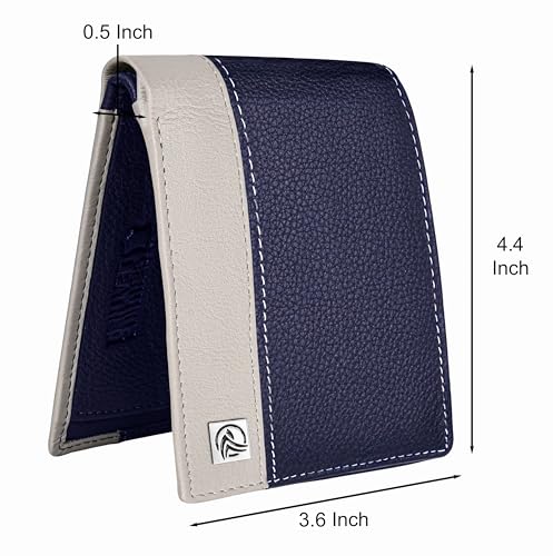 Image of ANTONIO VALERIA Jake Blue /Sand Leather Wallet for Men