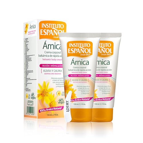 Instituto Español Crema Arnica de máxima potencia 2 x 150 ml, Arnica Cream de acción rápida para hematomas e hinchazones, crema para hematomas con extracto de árnica montana extract natural vegana