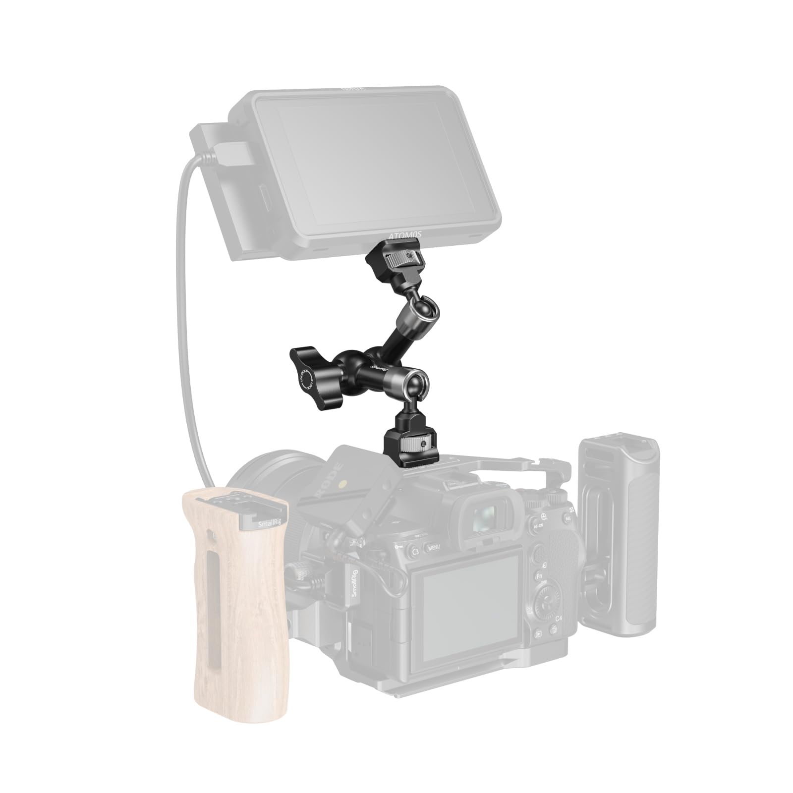 SmallRig 7'' Magic Arm con viti da 1/4"-20 e perni a molla, portata 1,5 kg, doppia testa a sfera a 360°, design antiscivolo per fotocamere/luci/monitor/microfoni/telefoni, 5308