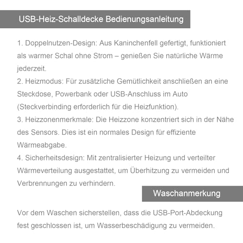 AIRCADIA Kabellose Heizdecke mit 8-Zonen-Heizung, 3 Stufen,1,5 m Verlängerungskabel Kaninchenfell Elektrische Wärmedecke, Waschbar Heizdecke zum Anziehen für Sofa, Büro, Auto, Camping
