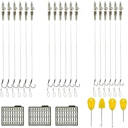 Aparejo De Dos Anzuelos Croch Boilie Rig - Juego de 18 anzuelos para carpa, tamaño 2# 4# 6# hecho a mano