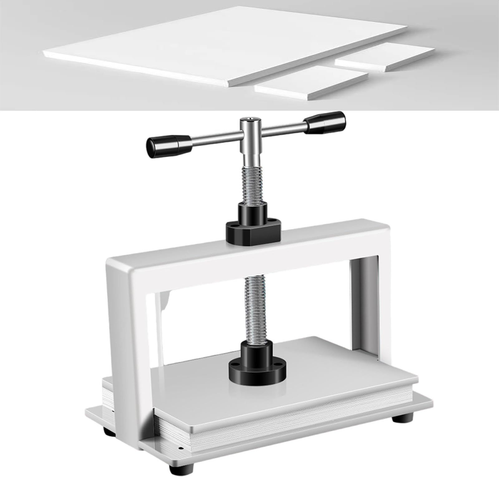 Pressa manuale A3 A4 per appiattire libri, documenti, appunti e francobolli, resistente, ideale per uso domestico o in ufficio