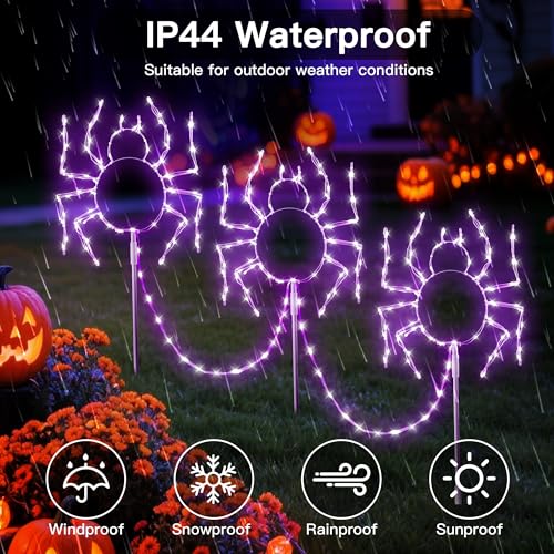 Luces decorativas Halloween araña 3 unidades miniatura 5