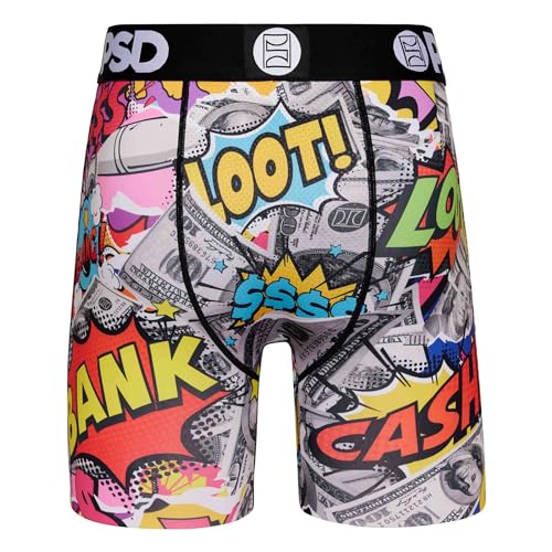 PSD Men's Money Cartoon Boxer Briefs - 7 Inch Inseam Breathable and Supportive Men's Underwear with Moisture-Wicking Fabric4