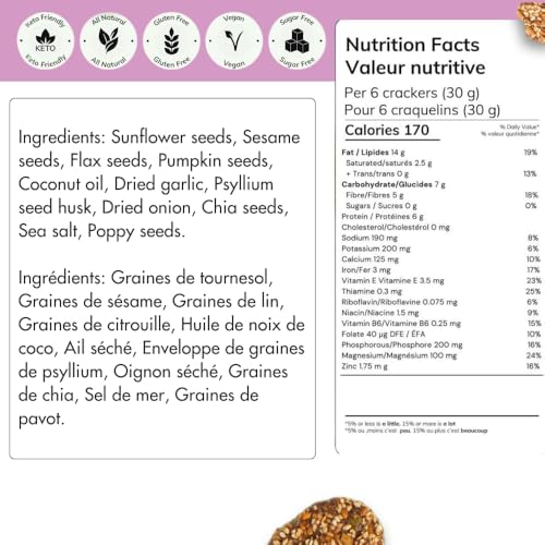 Image of The Low Carb Co High Protein Seed Crackers, Everything Bagel, 4-Pack
