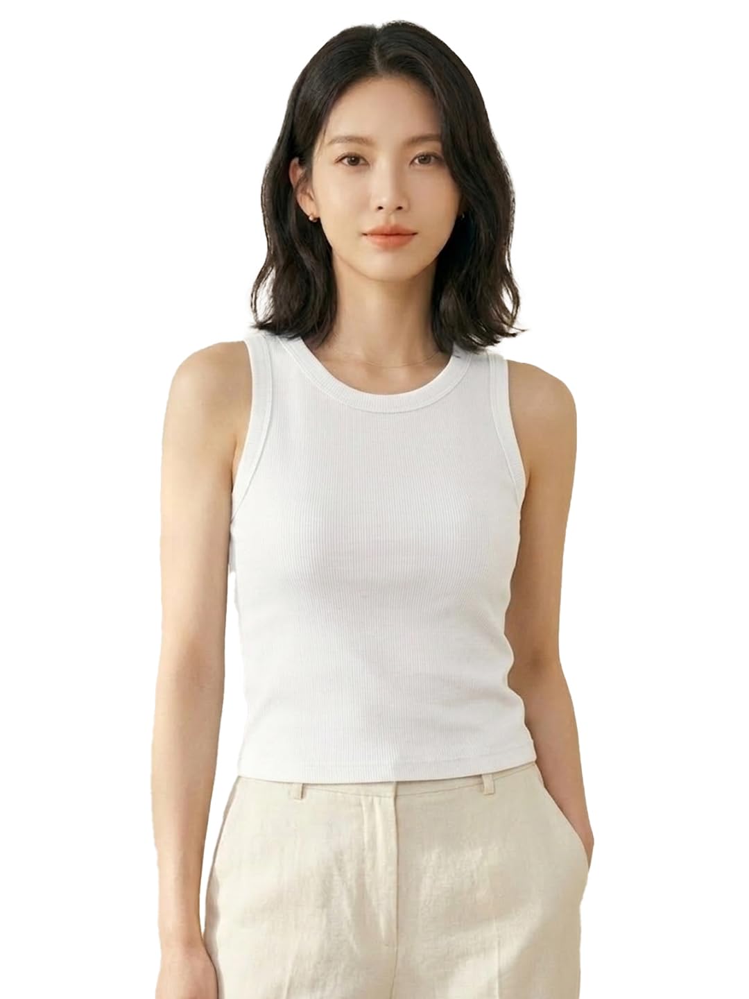 kex Women’s Ribbed Solid Scoop Neck Tank Top – Sleeveless Stretchable Slim Fit Camisole for Women & Girls, Soft Breathable Casual Top for Summer, Gym, Lounge & Everyday Wear-picture-37