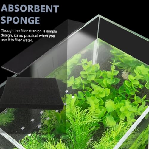 Image of DESPACITO Fish Tank Filter Sponge Aquarium Filter Pad Cotton for Fish Tank Washable & Reusable Biochemical Sponge Filter for Aquarium Filter Media Accessories Filtration Foam (Black, (64 * 12 cm))