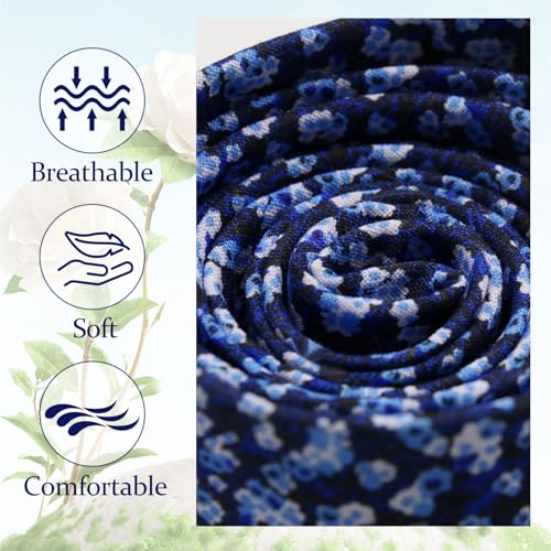 Image of Floral Ties Skinny Tie for Men, Cotton Mens Neckties for Weddings | 2.56'', floral, slim, soft and comfortable, men's neckties for casual, business, party, daily, dating