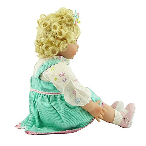 YIHANGG Reborn Baby Puppen Handgemachte Lebensechte Silikon Vinyl Baby Puppe Weiche Simulation Grüne Prinzessin Kleid 20 Zoll 50 cm Augen öffnen Mädchen Lieblingsgeschenk – Bild 4