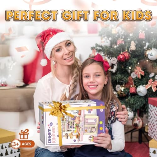 Image of Kids Kitchen Set with Pretend Play Accessories, Water Spray Cooking Effect, Toy Oven, Sink, Storage Shelves & Kitchen Utensils, Role Play Cooking Toy for Boys & Girls (Small Kitchen Set)