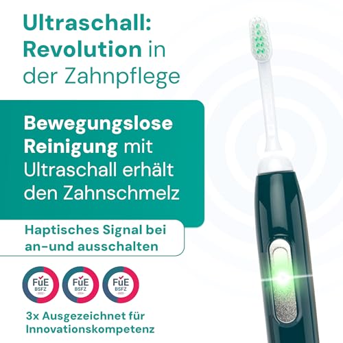 emmi-pet PRO Ultraschall-Zahnbürste für Hunde - Geräuschlose Hundezahnbürste & Katzenzahnbürste ohne Schrubben mit 96 Mio. Schwingungen, 12 Tage Akkulaufzeit - Gegen Entzündungen & Zahnsteinvorbeugung