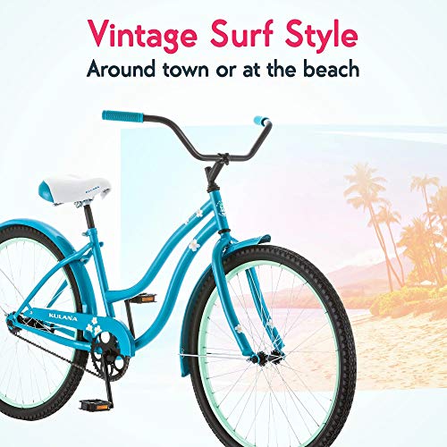 Kulana Hiku Mens and Womens Beach Cruiser Bike, 24 or 26Inch Wheels, SingleSpeed, Suggested