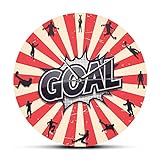 Obiettivo Giocatori di calcio Orologio da parete moderno Giocatori di calcio Orologio silenzioso Orologio da parete Sport Champions Team Trofeo Appassionati di calcio Regalo Regali per la festa dell