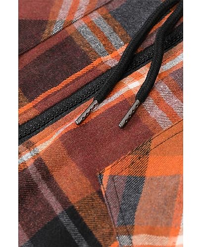 Image of ZENTHACE Mens Sherpa Lined Flannel Shirt Jacket with Hood,Full Zip