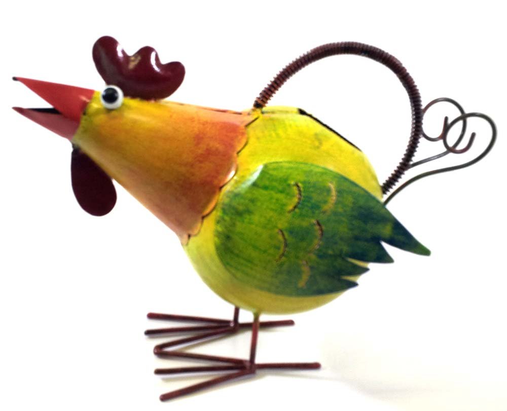 Sk Style Multicolor Home Or Garden Metal Watering Can - Rocky The Rooster/Chicken