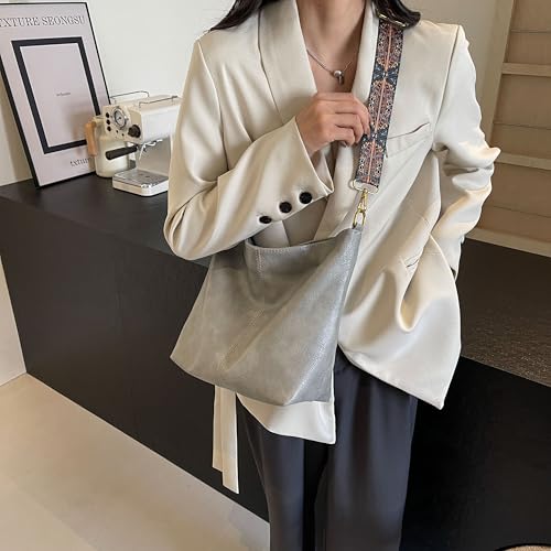 Image of Fashion Hobo Bags for Women Vegan Leather Crossbody Bag with Guitar Strap Shoulder Purses and Handbags