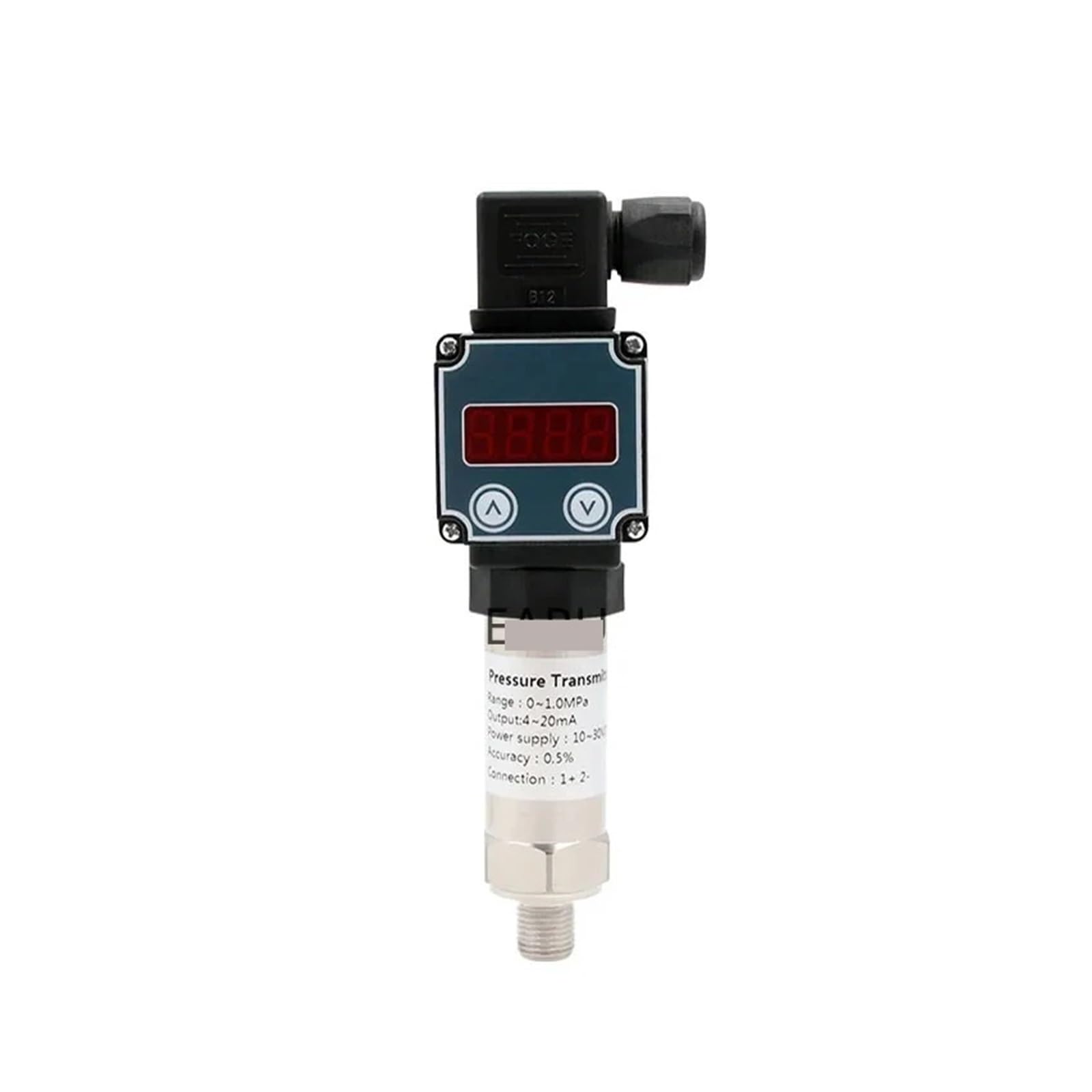 Sensor de presión de agua Transmisor de presión de 4-20 mA, 0-5 V, 0-10 V, salida de -1 a 25 bar, 10-30 V CC, G1/4, 0,5%, sensor transductor de presión, pantalla LCD, alta precisión(0 to 6 bar,4-20mA