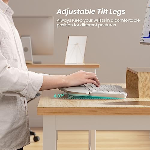 Image of Nulea RT05 Wireless Ergonomic Keyboard, Split Keyboard with Wrist Rest, USB-C Charging, 7-Color Backlight, Natural Typing, Bluetooth and USB Connectivity, Compatible with Windows,Mac