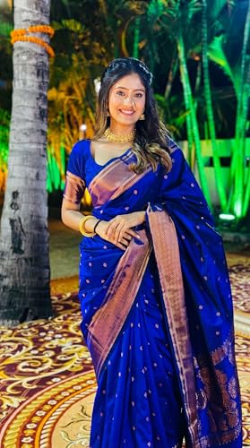 Image of C J Enterprise Women's Banarasi Saree Pure Kanjivaram Style Silk Saree With Blouse Piece for Wedding (BS09)