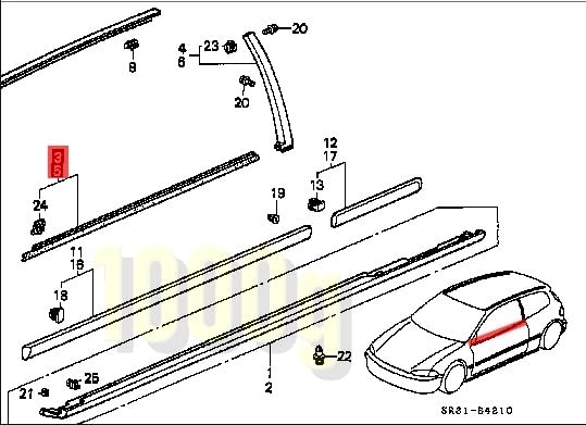 Amazon.co.jp: 純正 品 超品 シビック EG6 水切りモール 左右セット
