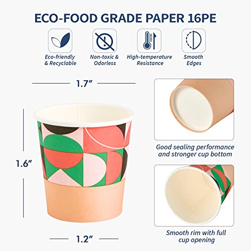 Turbo Bee 300 Pack 4Oz Paper Cups,Hot/Cold Beverage Drinking Cup，Small Paper Espresso Cups For Party, Picnic,Travel,And Events #TOP1