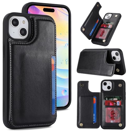 Coque pour iPhone 15 avec porte-cartes et technologie de blocage RFID