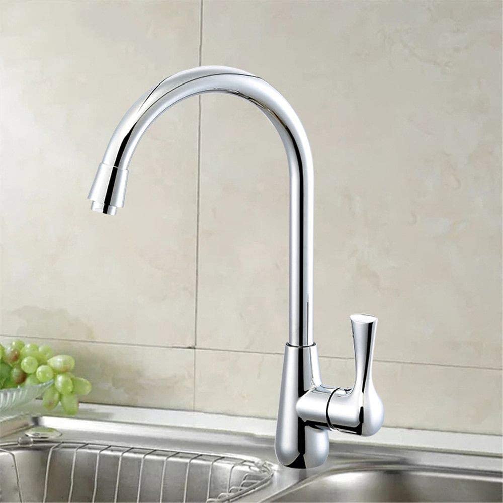 Robinet de cuisine mitigeur eau chaude et froide en cuivre zingué grand bec rotatif