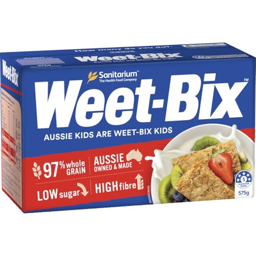 Image of Twin Pack Offer: WeetBix Breakfast Cereal, 2x575g, 97% Wholegrain, Low Sugar, High Fibre, Australian Made Air Lifted for Freshness