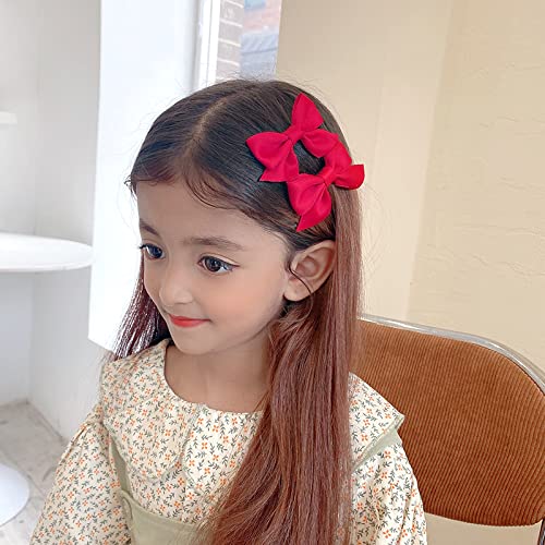 Pinzas de cabello con lazo rojo para niñas, 2 piezas miniatura 5