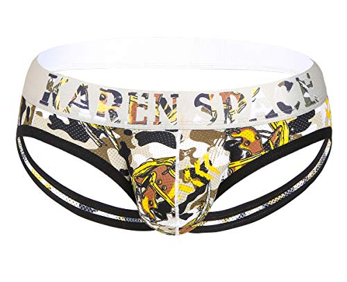 Eywlwaar Men's Sexy Jockstrap Underwear Low Rise Athletic Supporters Briefs Thongs Grey