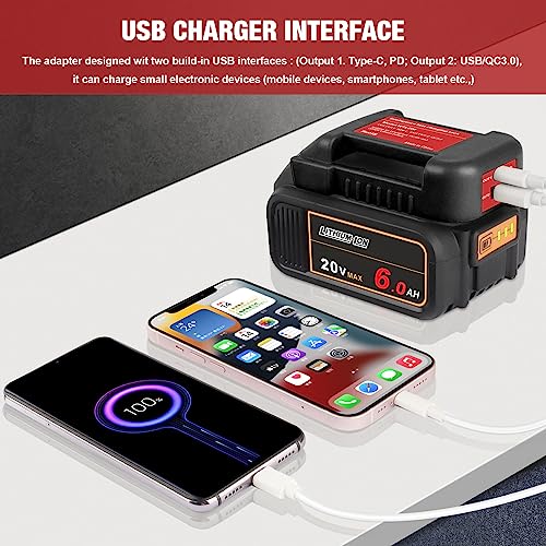 Dksidkn WTL200 2 Pack Usb Charger Adapter For Dewalt 20V Li-Ion Battery thumb #4