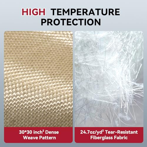 Image of ARCCAPTAIN 2PC Welding Blanket 6x8FT, 1022F Heat Resistant Fabric Blankets