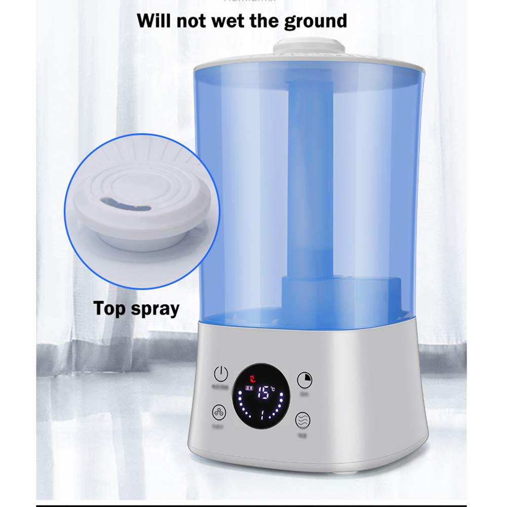 humidificador ultrasónico, Gran diámetro/Humedad Constante Inteligente/purificación de Iones Negativos/Pantalla LED/con Control Remoto/Apagado automático/sincronización