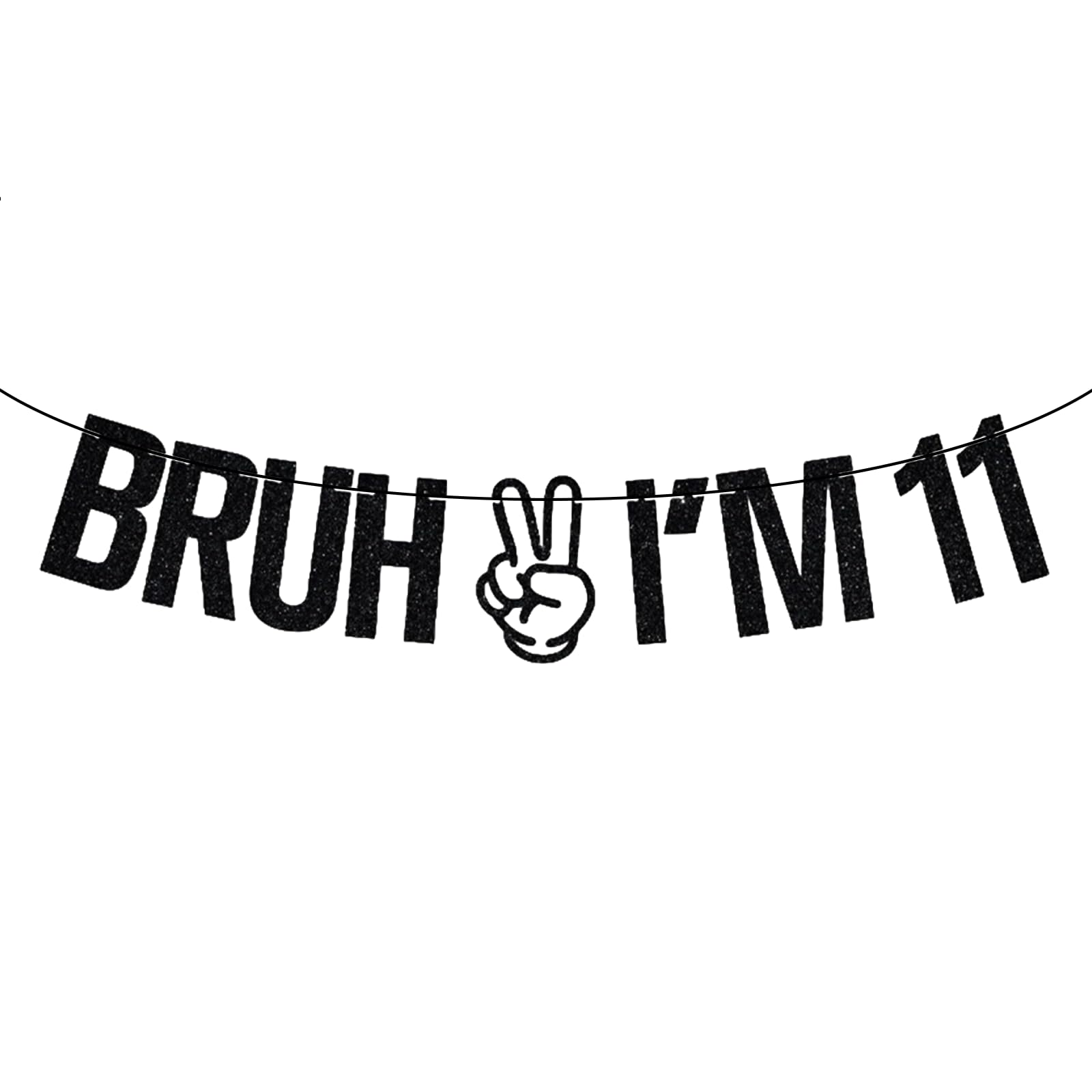 Happy 11th Birthday Banner – Flashing Black Banners for Boys and Girls – 11th Birthday Decorations (Age11) — image 1