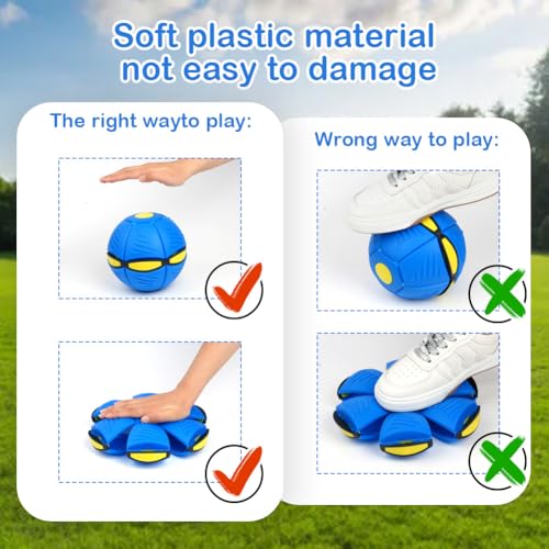 Adiwo Flying Saucer Ball Hundespielzeug, Haustier Spielzeug Fliegende Untertasse Ball, Tragbare Fliegende Untertasse, Outdoor Dekompression Magic Ufo, Deformed Toys für Outdoor Sports Beach Games