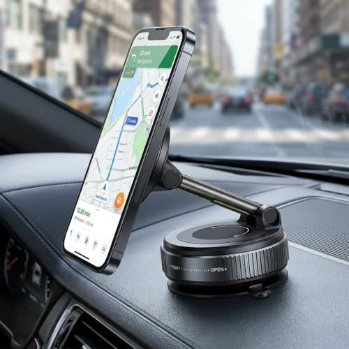 Suporte Magnético Universal com Ventosa de Sucção 360° para Celular, Veicular Multiuso Mesa Parede Vidro Portátil (PRETO)