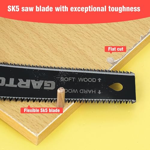 GARTOL Hand Saw for Wood Cutting, 2-Piece Japanese Pull Saw with 6-Inch Flush Cut & Double-Edged SK5 Flexible Blade & Wooden Handle, Precision Woodworking Tools for DIY, Crafting, Carpentry, Trim Work - Image 3