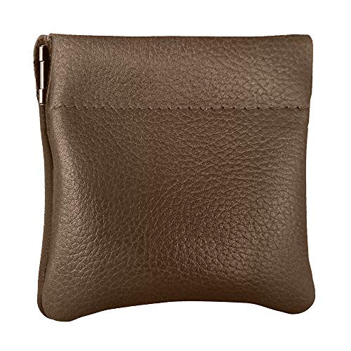 Image of Nabob Leather Genuine Leather Squeeze Coin Purse, Coin Pouch Made IN U.S.A. Change Holder For Men /Woman Size 3.5 X 3.5