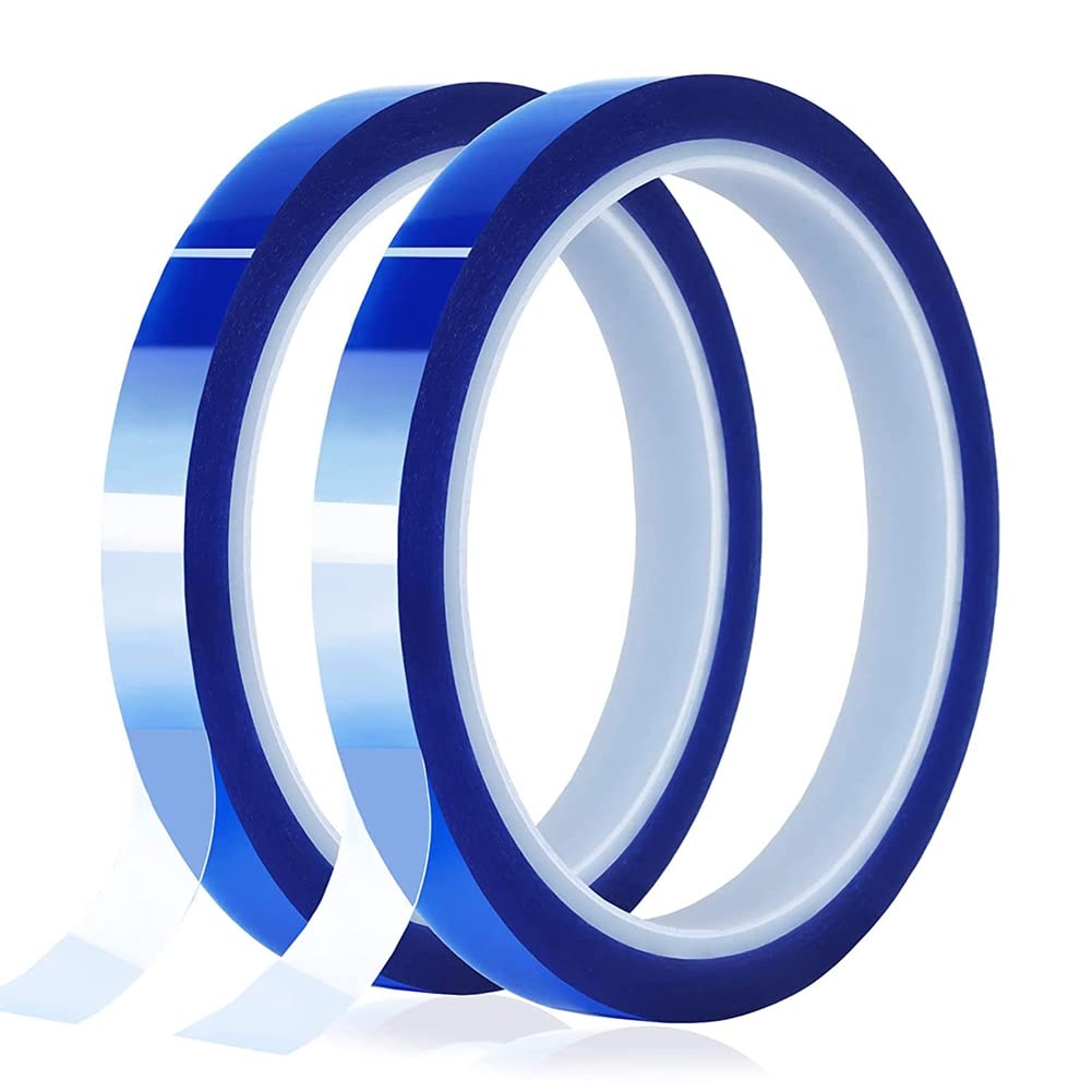 Ronlok 2 Rolls 10 mm x 33 m (108 ft) Blue Heat Transfer Tape for Heat Sublimation Press, No Back, Stands and Heat Transfer Vinyl