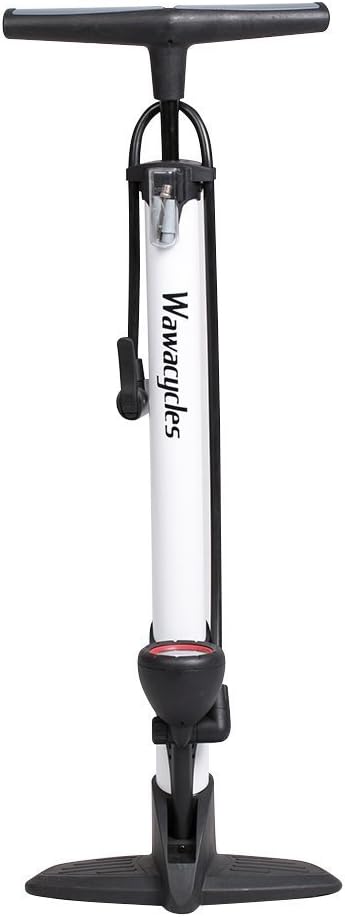 Wawacycles Promotion 90PSI Bike Pump with Manometer, White Color, Bicycle Portable Floor Pump, Bicycle Pump, Bicycle Floor Pump