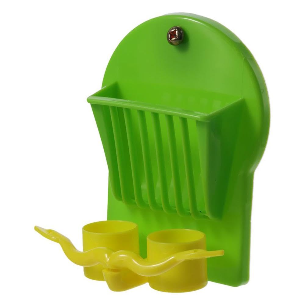 GetCoupon Bird Fruit Vegetable Feeder Basket, Hanging Plastic Pet Food Feeder Cage Accessories