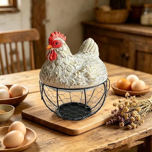 Récipient rustique de style poulet en fil métallique durable - 7