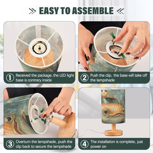 Lámpara de mesa divertida forma de gato y pez con USB miniatura 4