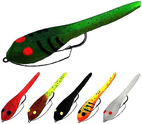 DELONG LURES 3&#34; Weedless Tadpole Fishing Lures for Bass, Crappie, Bluegill, Perch, and Trout, Slow Sinking Life Like Fishing Baits Scented Pre Rigged Fishing Gear