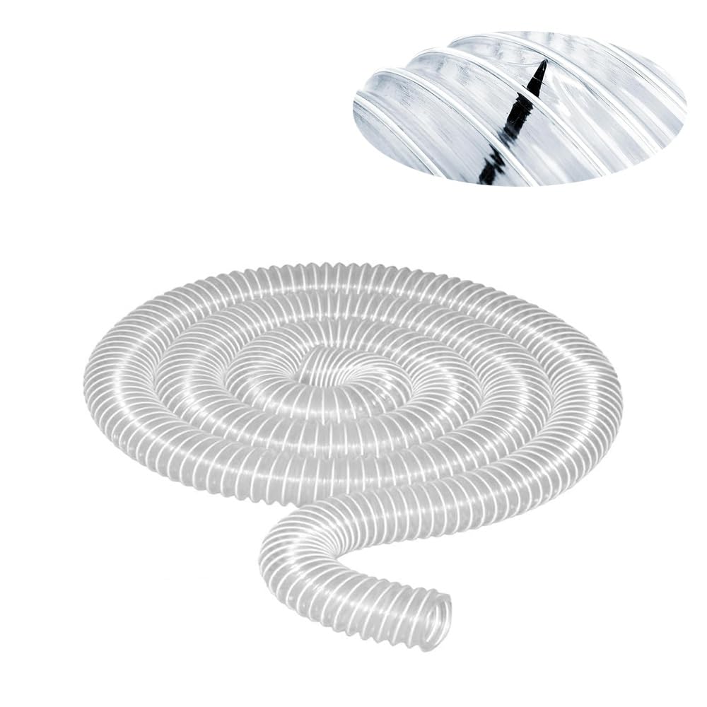 Tubo flessibile in PVC per raccolta della polvere per tubi fumi da 5,1 cm e 25,4 cm, lunghezza da 1 m a 9 m, ideale per uso industriale in officina e sistemi di filtrazione dell'aria