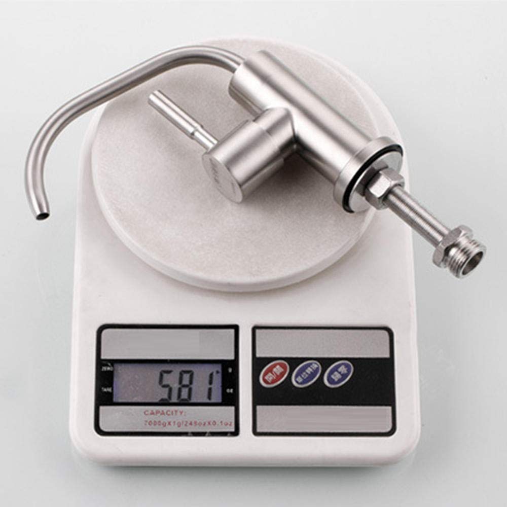 grifo cocina ventana y osmosis, acero inoxidable 304, grifo de grifo abatible fregadero puro, purificador de agua, cuello de cisne,1/2 ", grifo-Trefilado de acero inoxidable A