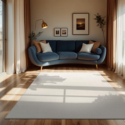 Paco Home Outdoor Teppich Flachgewebe Sisaloptik Modern Einfarbig meliert wetterfest & pflegeleicht Küchenteppich Ideal für Terrasse Balkon Garten, Grösse:300x400 cm, Farbe:Elfenbein